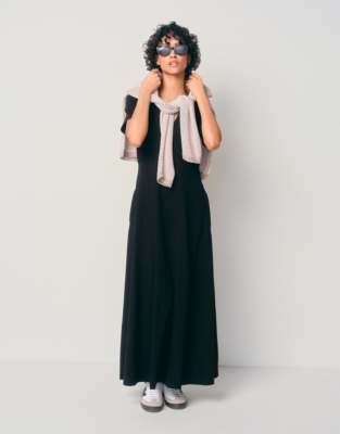 V-Neck Tiered Jersey Dress
