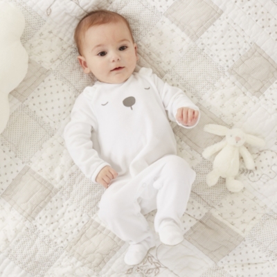 Velour Bear Sleepsuit | Children's & Baby Sale | The White Company UK