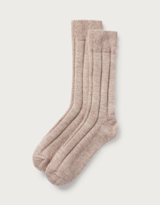 Variegated Ribbed Boot Socks