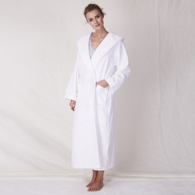 Velour Hooded Robe Robes & Dressing Gowns The White Company UK