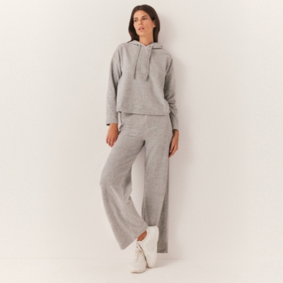 Velour Wide Leg Joggers Loungewear The White Company UK