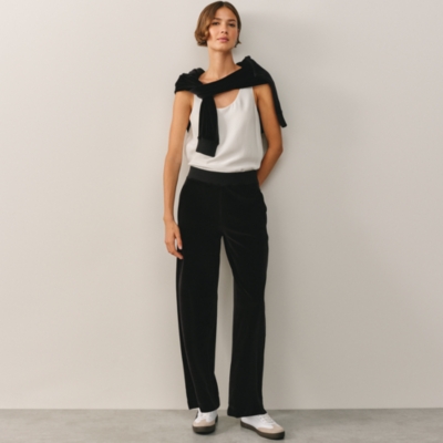 Velour Wide Leg Joggers