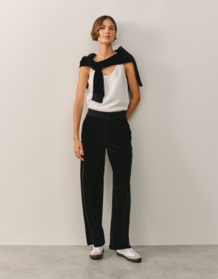 Velour Wide Leg Joggers