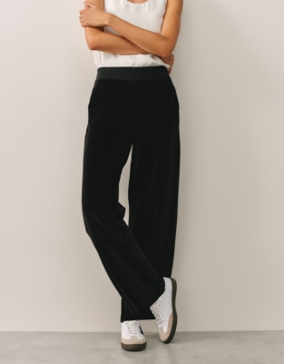 Velour Wide Leg Joggers
