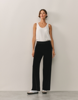 Velour Wide Leg Joggers