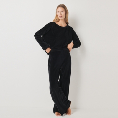 Velour Wide Leg Trousers