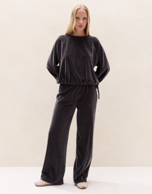 Velour Wide Leg Trousers
