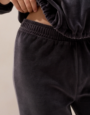 Velour Wide Leg Trousers