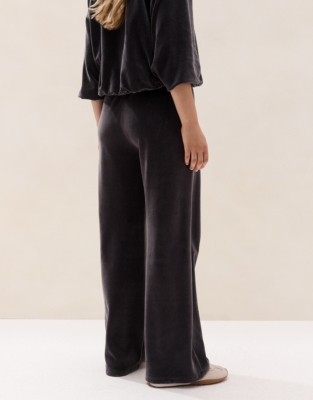 Velour Wide Leg Trousers