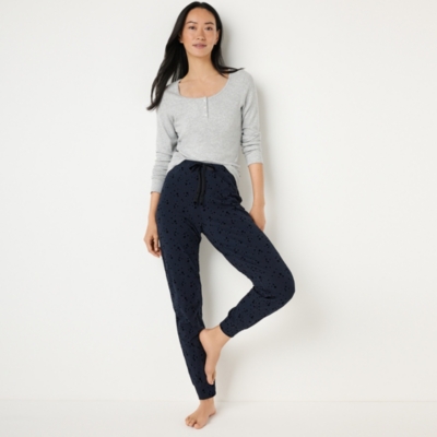 Velvet Flocked Cuffed Pyjama Bottoms