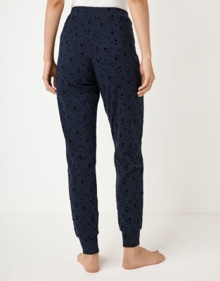 Velvet Flocked Cuffed Pyjama Bottoms