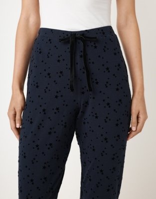 Velvet Flocked Cuffed Pyjama Bottoms