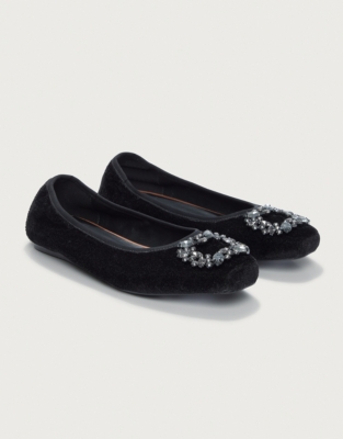 Velvet Jewel Ballet Pumps | All Clothing Sale | The White Company US