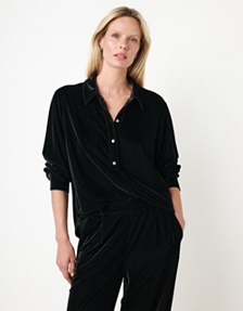 Velvet Pop Over Jersey Shirt