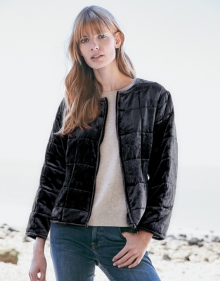 Velvet Quilted Jacket with Silk