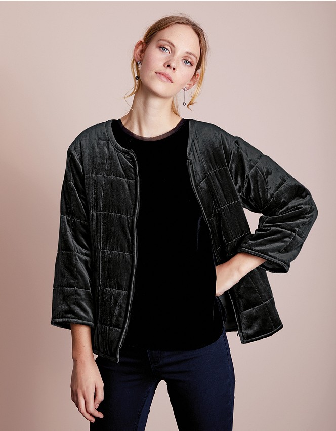 Velvet Quilted Jacket with Silk | Jackets & Coats | The White Company