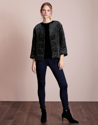 Velvet Quilted Jacket with Silk