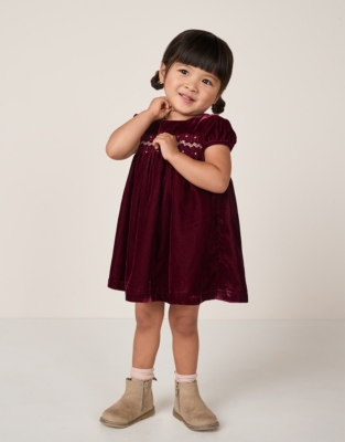 Velvet Smocked Dress (0–4yrs)