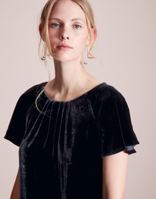 Velvet Swing Dress with Silk Clothing Sale The White Company UK