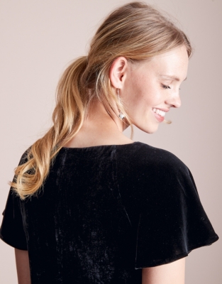 Velvet Swing Dress with Silk Clothing Sale The White Company UK