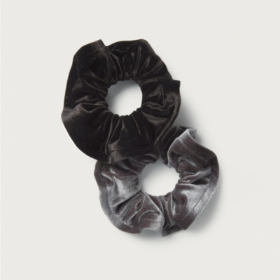 Velvet Trim Detail Scrunchie – Set of 2