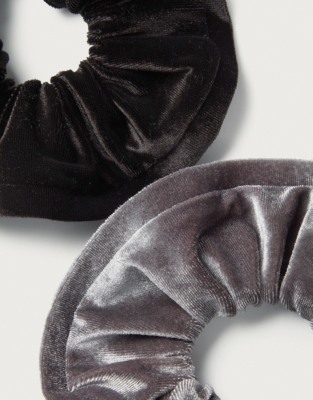 Velvet Trim Detail Scrunchie – Set of 2