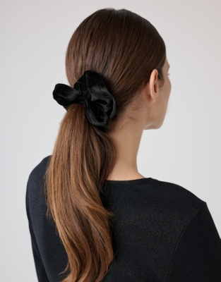 Velvet Trim Detail Scrunchie – Set of 2