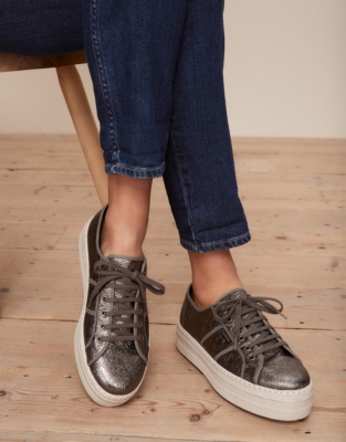 Victoria Metallic Flatforms All Clothing Sale The White Company US