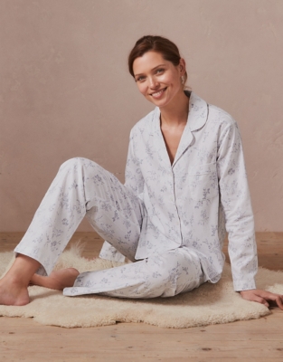 White company brushed shop cotton pyjamas