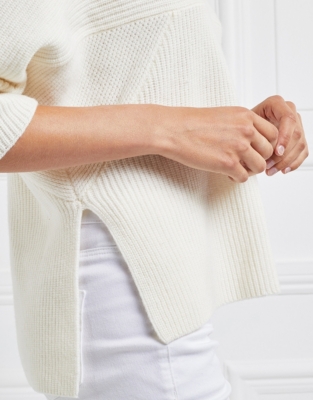 Wool Multi Rib Split Sweater | Clothing | The White Company US