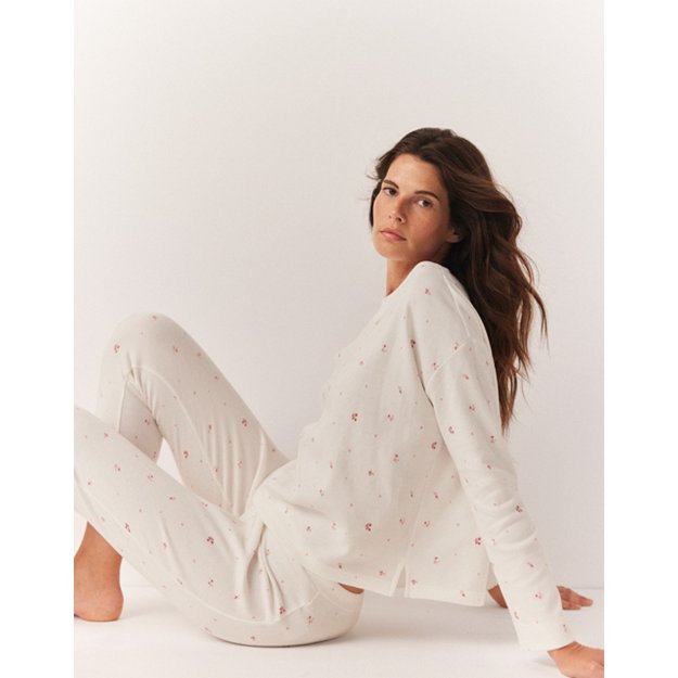 Waffle Floral Print Lounge Pyjama Set | Pyjamas | The White Company