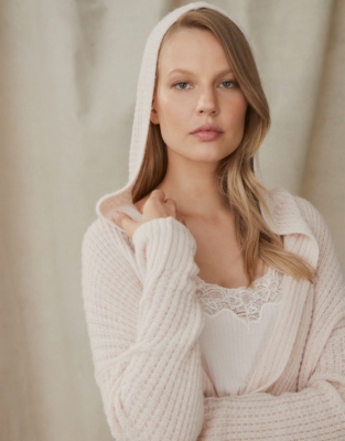 Waffle Knit Hooded Cardigan Loungewear The White Company Us