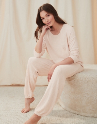 Oversized Waffle-Jersey Lounge Pyjama Set