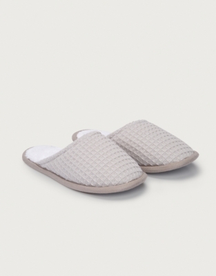 white towelling slippers