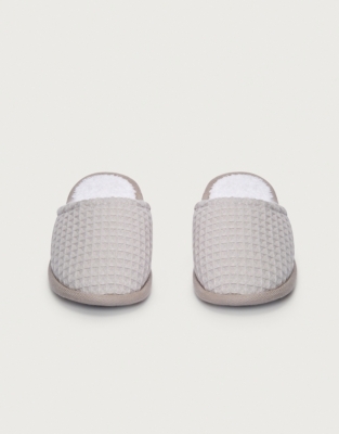 white company waffle slippers