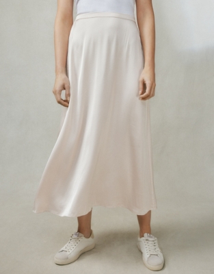 The white company outlet satin skirt