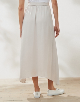 WashedSatin DippedHem Skirt Clothing Sale The White Company UK