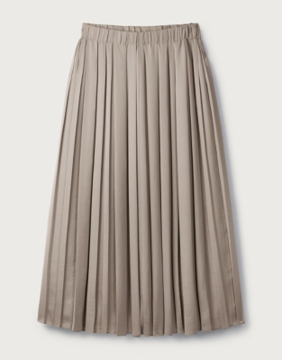 Washed Satin Pleated Skirt | Clothing Sale | The White Company UK
