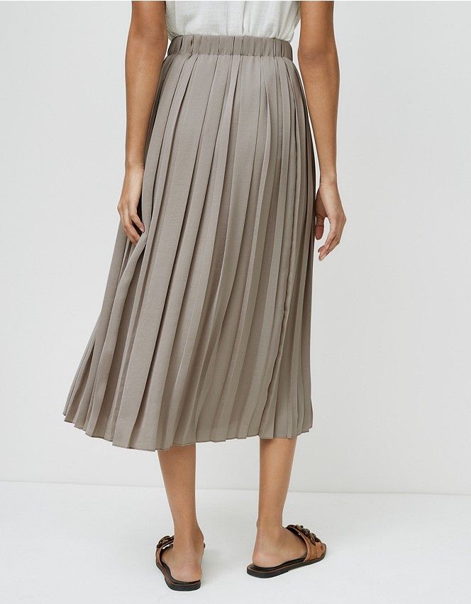 Washed Satin Pleated Skirt | Clothing Sale | The White Company UK