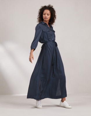 Washed Satin Utility Maxi Dress Clothing Sale The White Company UK