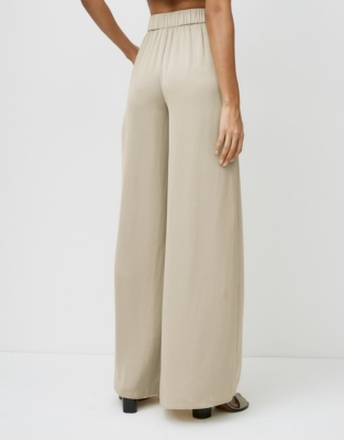 Washed Satin Wide-Leg Trousers | New In Clothing | The White Company UK