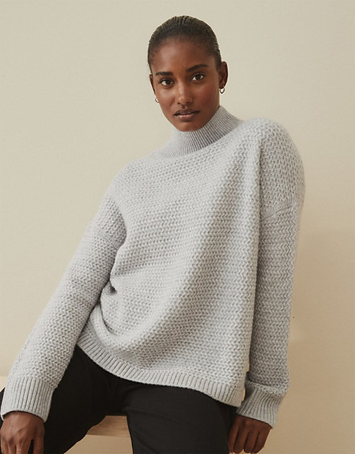 Weave-Stitch Jumper with Cashmere | Clothing Sale | The White Company UK