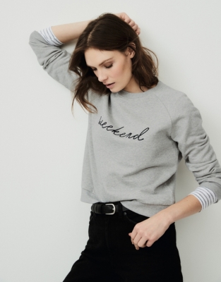 Weekend Slogan Sweatshirt | Clothing Sale | The White Company UK