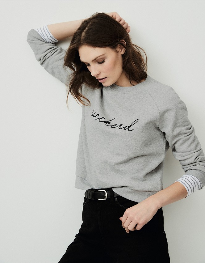 Weekend Slogan Sweatshirt, Clothing Sale