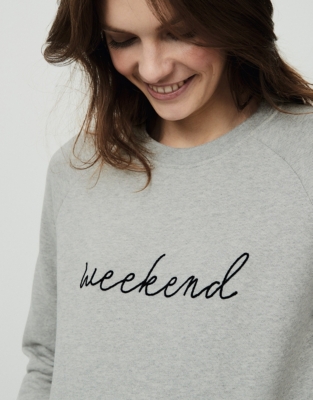 Weekend Slogan Sweatshirt, Clothing Sale