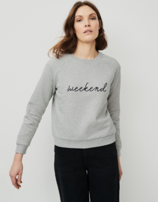 Weekend Slogan Sweatshirt | Clothing Sale | The White Company UK