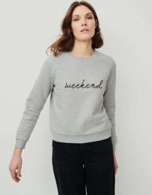 Weekend Slogan Sweatshirt, Clothing Sale