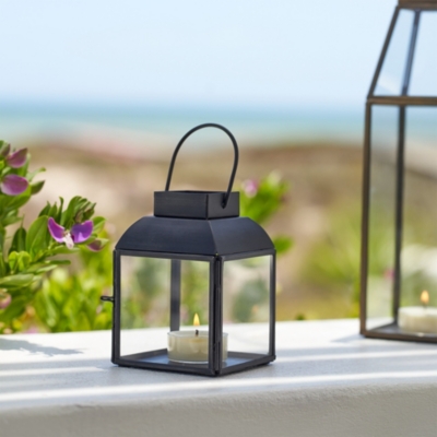 Black Mini-Lantern Tea Light Holder