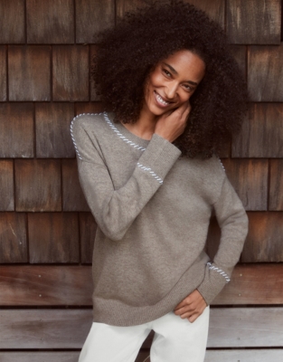 WhipStitch Jumper With Cashmere Jumpers & Cardigans The White