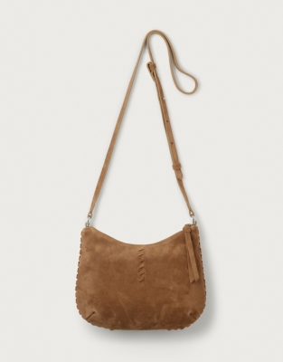 Whipstitch Suede Cross Body Bag